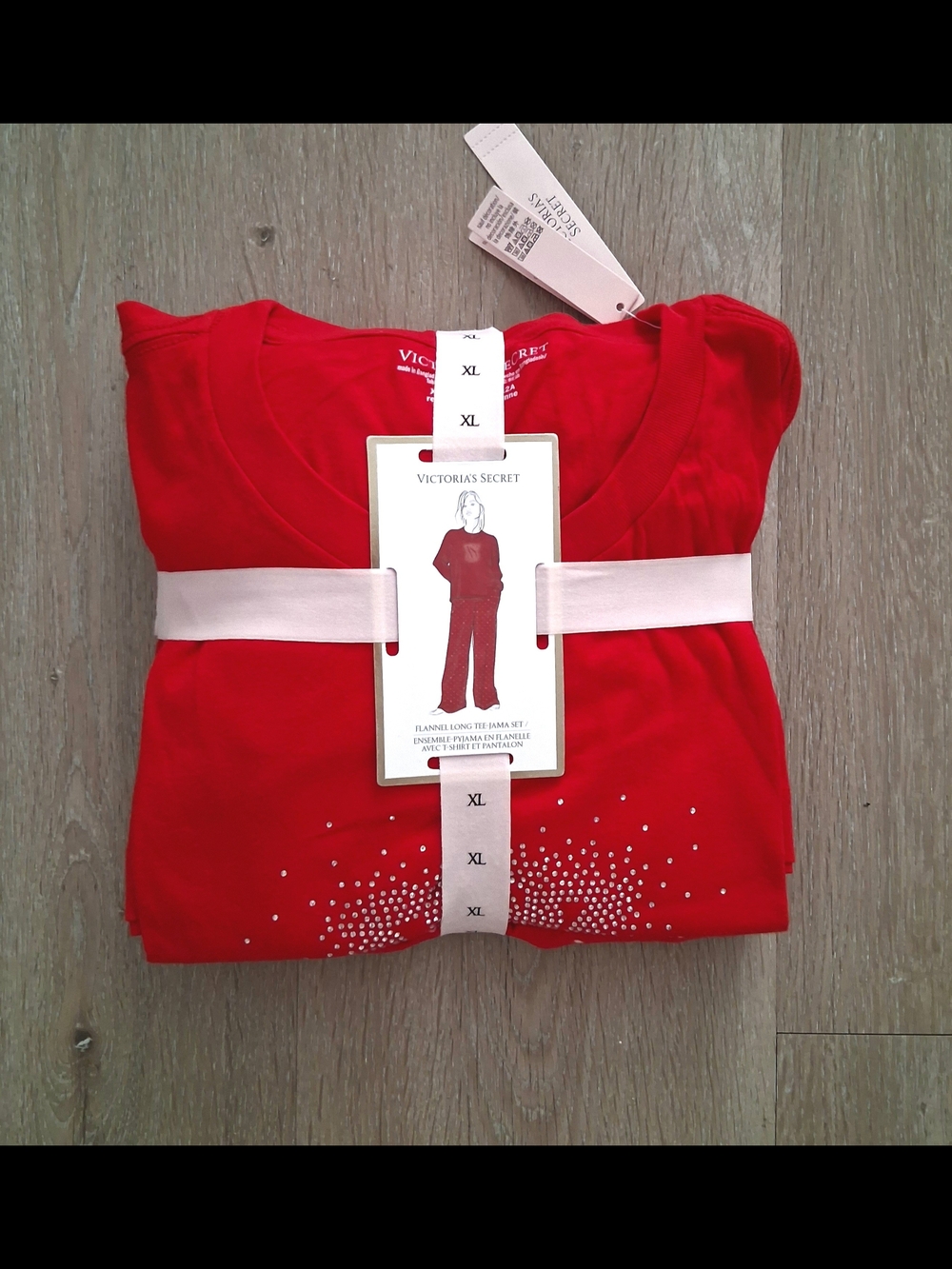 Victoria's Secret Red Flannel Long Tee-jama Set - Picture 1 of 3